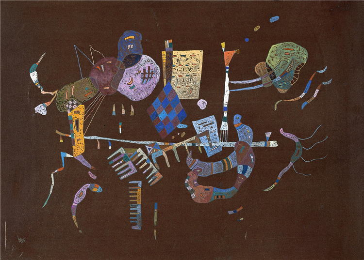 Around the Line 1943 Wassily Kandinsky Abstract Oil Painting